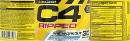 Label for C4 Ripped Icy Blue Razz