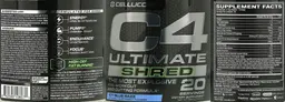 Label for C4 Ultimate Shred Icy Blue Razz