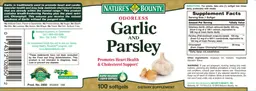 Label for Odorless Garlic and Parsley