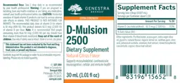 Label for D-Mulsion 2500 Extra Strength Natural Citrus Flavor