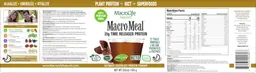 Label for MacroMeal Ultimate Chocolate Protein Powder