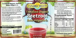 Label for Certified Organic Beetroot