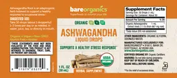 Label for Ashwagandha Liquid Drops