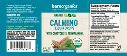 Label for Calming Liquid Drops