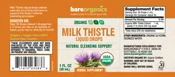 Label for Milk Thistle Liquid Drops