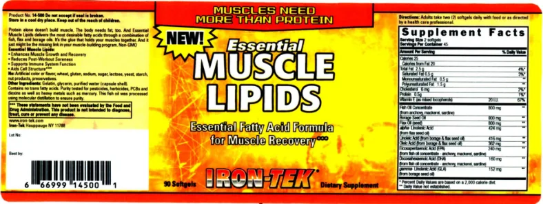 Label for Essential Muscle Lipids