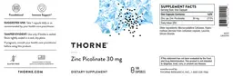 Label for Zinc Picolinate 30 mg