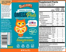 Label for Omega Pals Hooty Fuity Tangerine Flavor