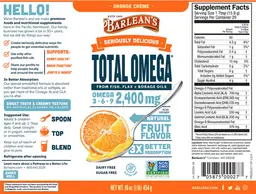 Label for Total Omega Orange Creme