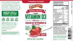Label for Liquid Vitamin D3 (125 mcg) 5000 IU