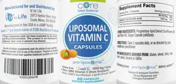 Label for Liposomal Vitamin C Capsules 1000 mg