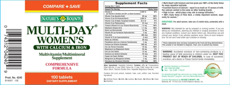 Label for Multi-Day Women's