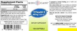 Label for Vitamin E 450 mg (1000 IU)