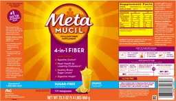 Label for 4-in-1 Fiber Orange Sugar-Free