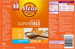 Label for Psyllium Super Fiber Powder Orange Sugar-Free