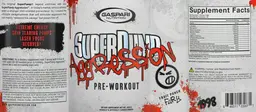 Label for SuperPump Aggression Fruit Punch Fury