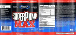 Label for SuperPump MAX Fruit Punch