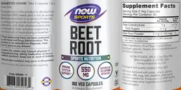 Label for Beet Root 550 mg