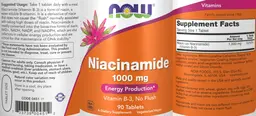 Label for Niacinamide 1000 mg