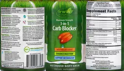 Label for Maximum Strength 3-in-1 Carb Blocker