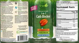 Label for Maximum Strength 3-in-1 Carb Blocker