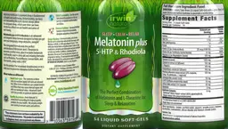Label for Melatonin plus 5-HTP & Rhodiola