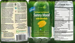 Label for Sunny Mood with Rhodiola