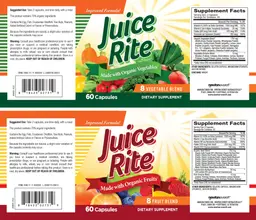 Label for Juice Rite 8 Fruit Blend