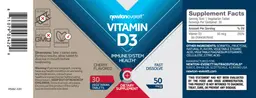 Label for Vitamin D3 50 mcg Fast Dissolve Cherry Flavored