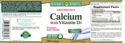 Label for Absorbable Calcium With Vitamin D3
