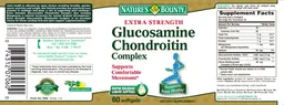 Label for Extra Strength Glucosamine Chondroitin Complex