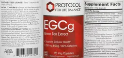 Label for EGCg Green Tea Extract