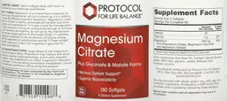 Label for Magnesium Citrate