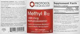 Label for Methyl B12 1,000 mcg Methylcobalamin