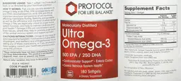 Label for Molecularly Distilled Ultra Omega-3 500 EPA / 250 DHA