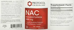 Label for NAC N-Acetyl-Cysteine 1000 mg