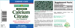 Label for Maximum Calcium Citrate Plus Vitamin D