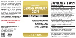 Label for 100% Pure Garcinia Cambogia Drops