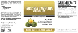 Label for Garcinia Cambogia with 60% HCA