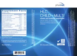 Label for HLC Child + Multi Natural Black Currant Flavor