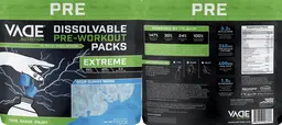 Label for Dissolvable Pre-Workout Packs Extreme Sour Gummy Worm