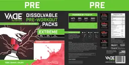 Label for Dissolvable Pre-Workout Packs Extreme Rainbow Candy