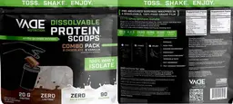 Label for Dissolvable Protein Scoops Combo Pack 100% Whey Isolate Chocolate