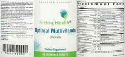 Label for Optimal Multivitamin Chewable