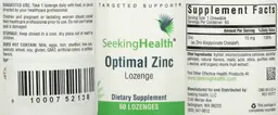 Label for Optimal Zinc Lozenge