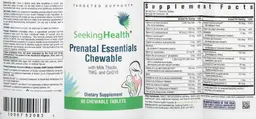 Label for Prenatal Essentials Chewable