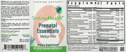 Label for Prenatal Essentials Methyl-Free