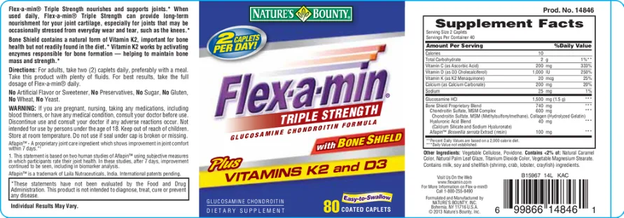 Label for Flex-A-Min Triple Strength with Bone Shield