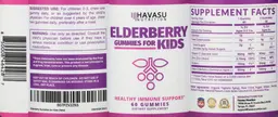 Label for Elderberry Gummies for Kids