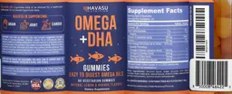 Label for Omega + DHA Gummies